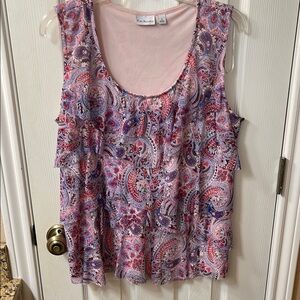 Kim Rogers Women's Paisley Sleeveless Top - Pink and Purple